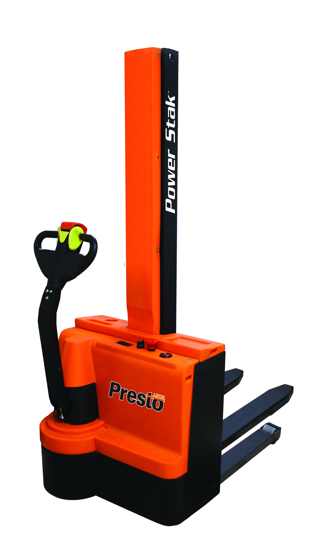 Presto PowerStak PPS2200 Fully Powered Stacker — Fork-Over, 21" OAW, 62" Lift