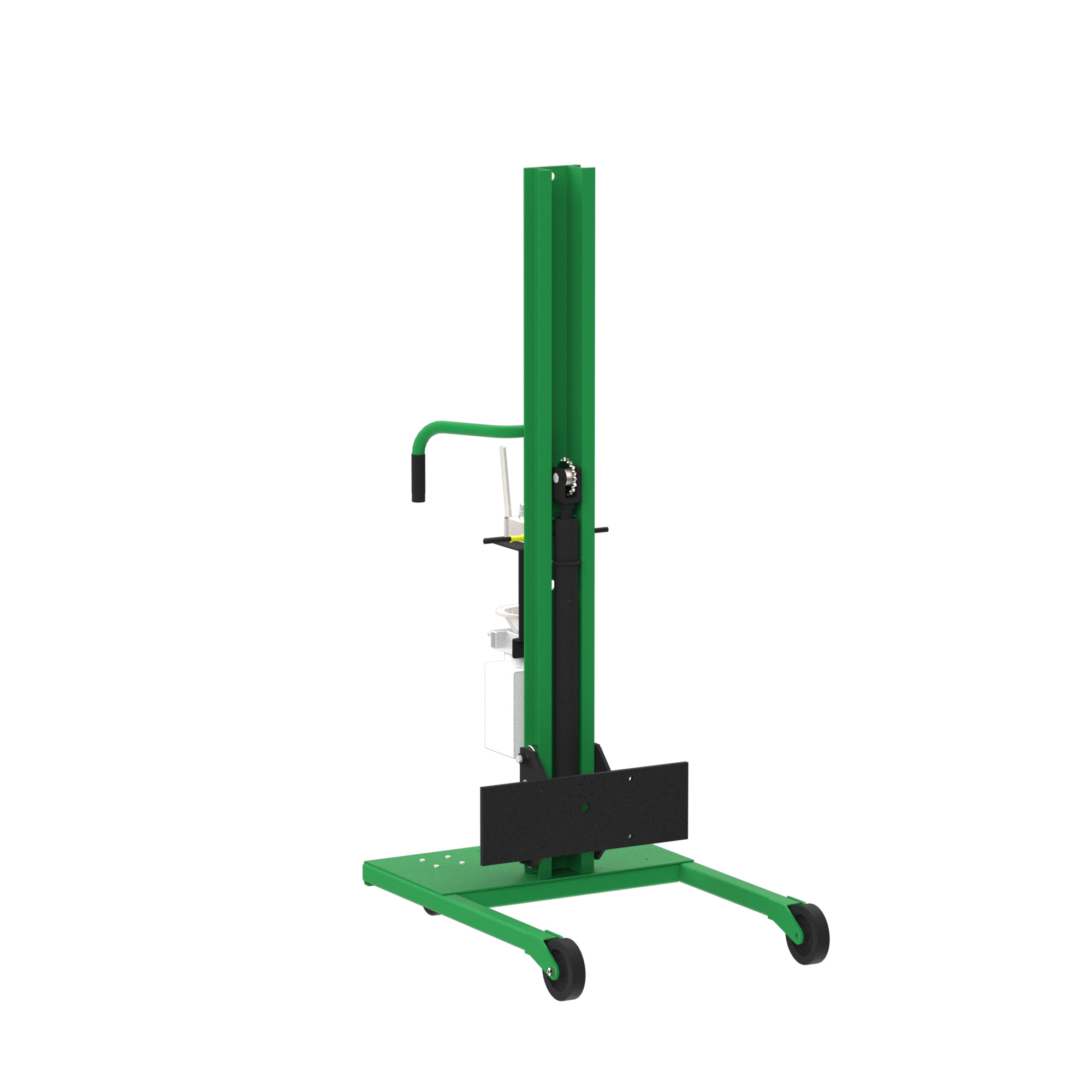 Valley Craft Universal Lift & Stacker, Steel Base Unit - Semi-Powered (Pneumatic), Powered Lift/Manual Drive, 78"H, Straddle, 800 lb. Capacity (Attachments Sold Separately)