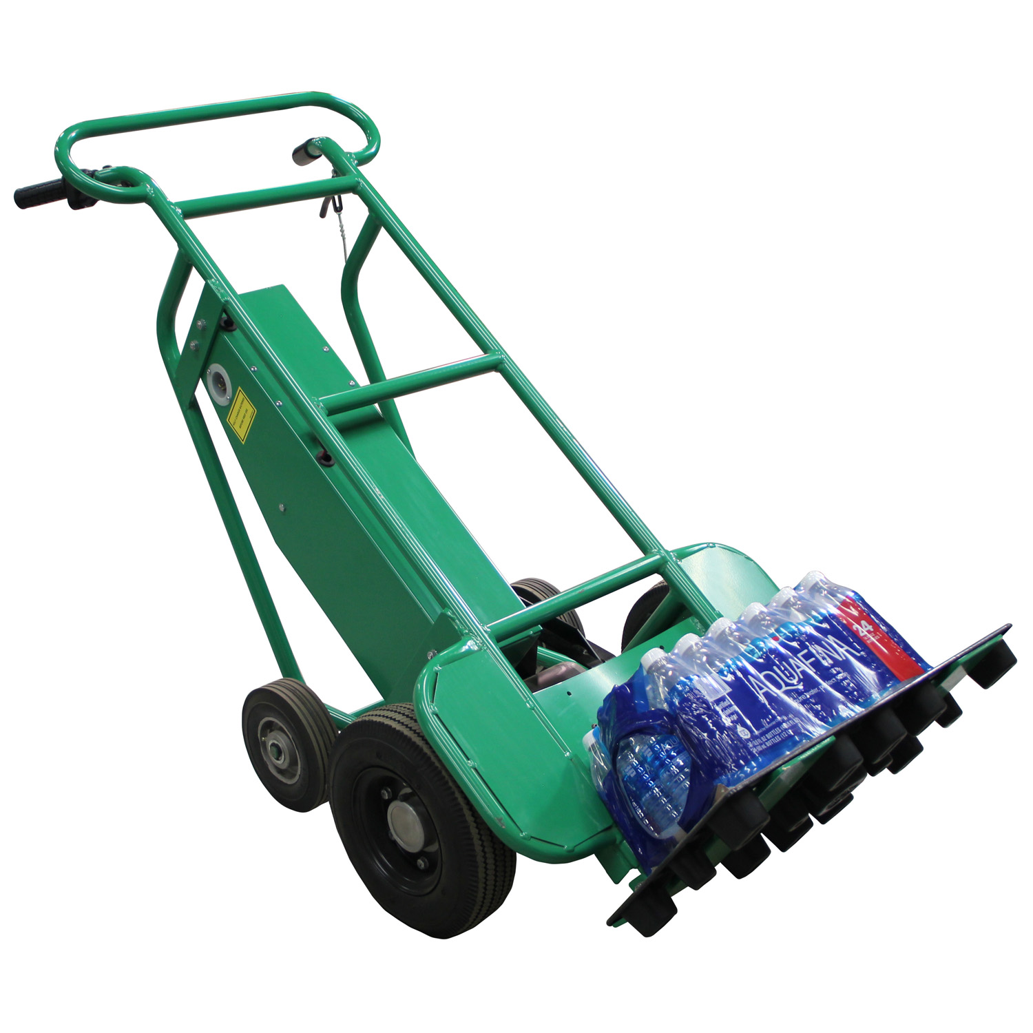 Valley Craft Powered Pallet Hand Truck -  Steel, (4) Wheels (2) Pneumatic (2) Rear Solid Rubber, Hand Brake, 800 lb. Capacity