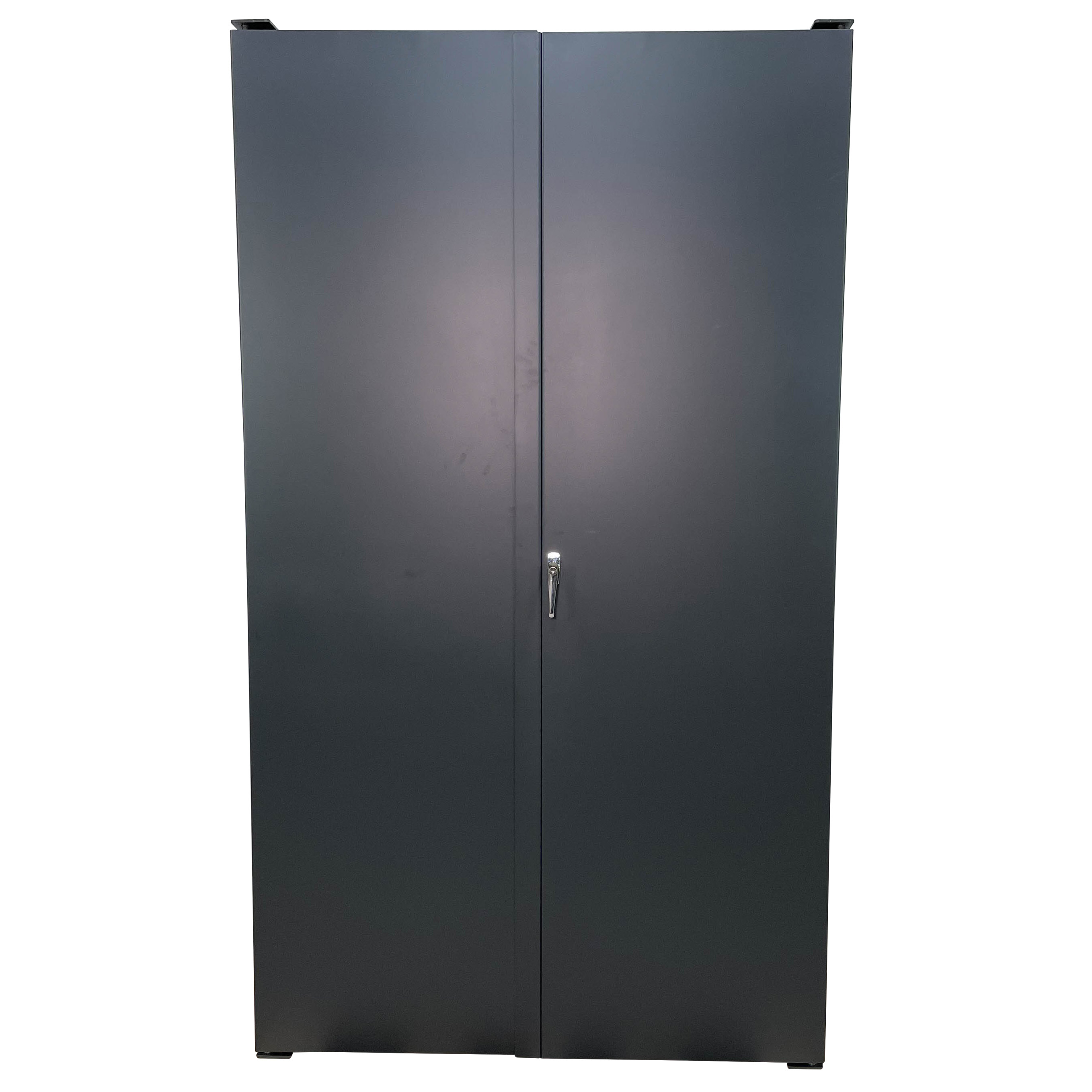 Valley Craft Bin & Shelf Cabinet, Deep Door - 48"W x 24"D x 78"H, Shelf Only, Half Louvered Door Panels, (4) Interior Shelves (6) Door Shelves, 14 Gauge