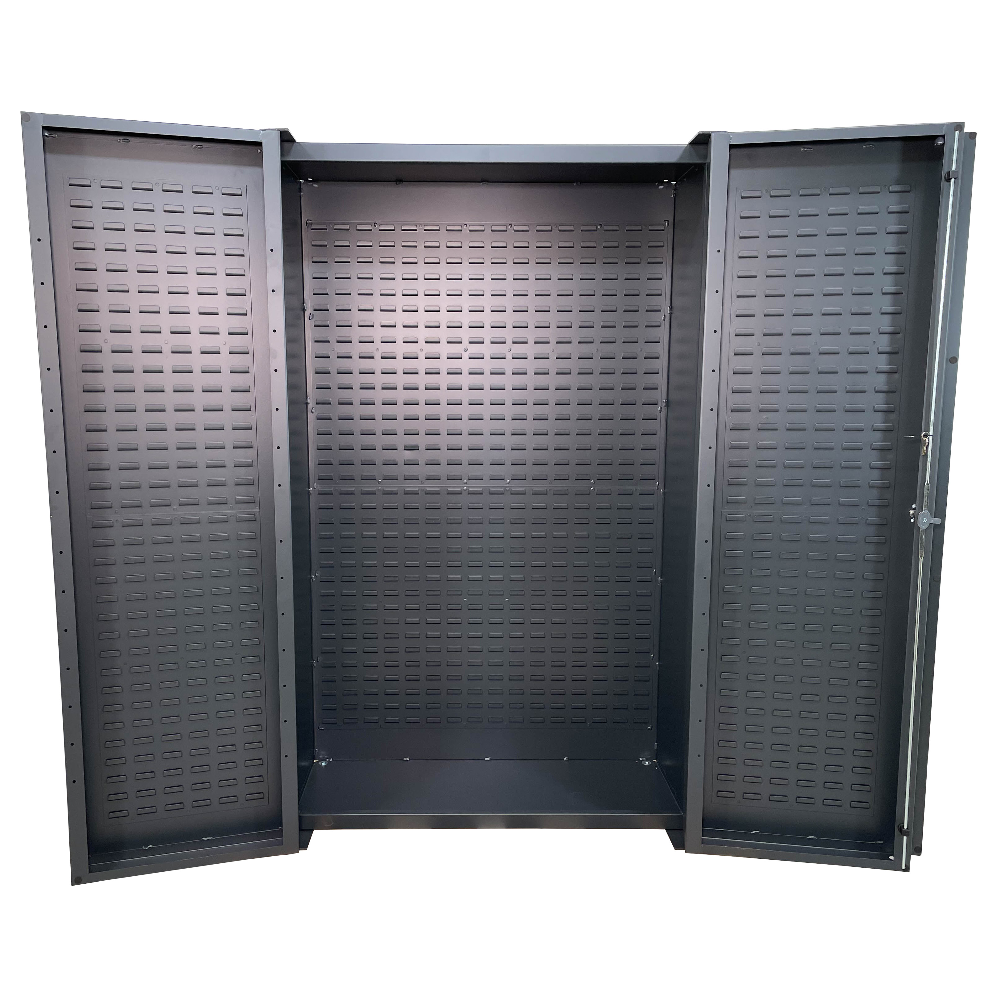 Valley Craft Bin & Shelf Cabinet, Deep Door - 48"W x 24"D x 78"H, Base, Fully Louvered, 14 Gauge