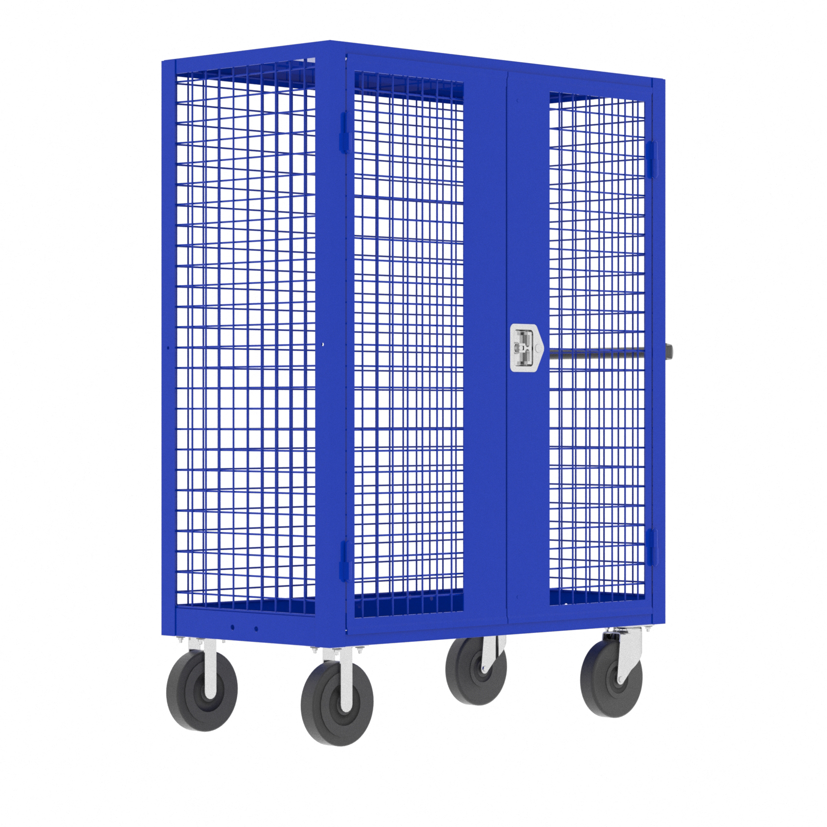 Valley Craft Security Cart - 48"L x 24"W x 66"H, 2000 lb. Capacity, Blue